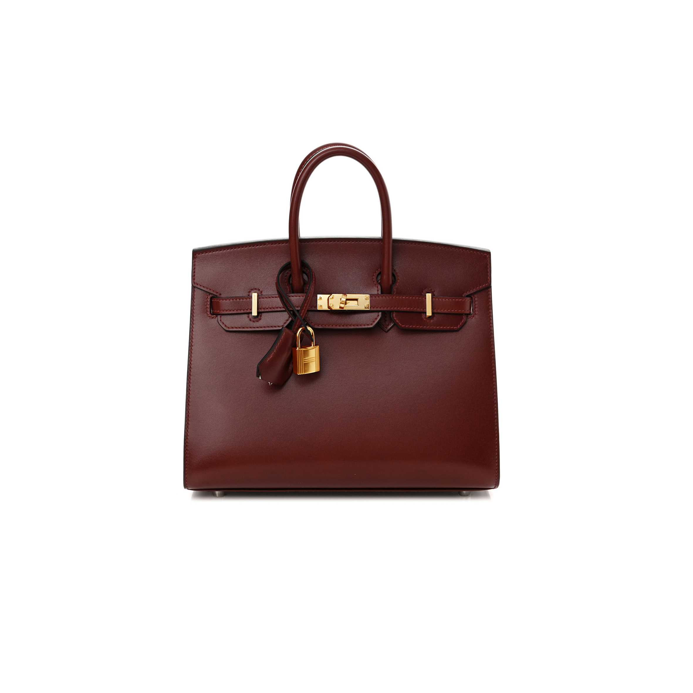 H**mes birkin 30 box leather burgundy gold buckle h029281ck86 (30*23*15cm)